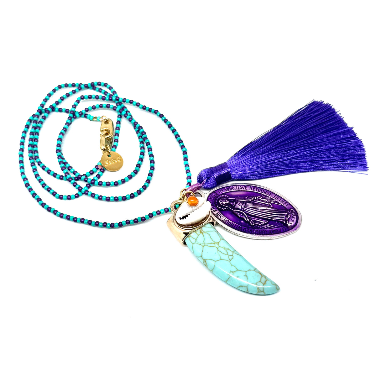 Collana Lunga Corno e Nappina