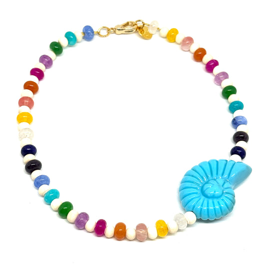 Collana Girocollo Nautilus Turchese