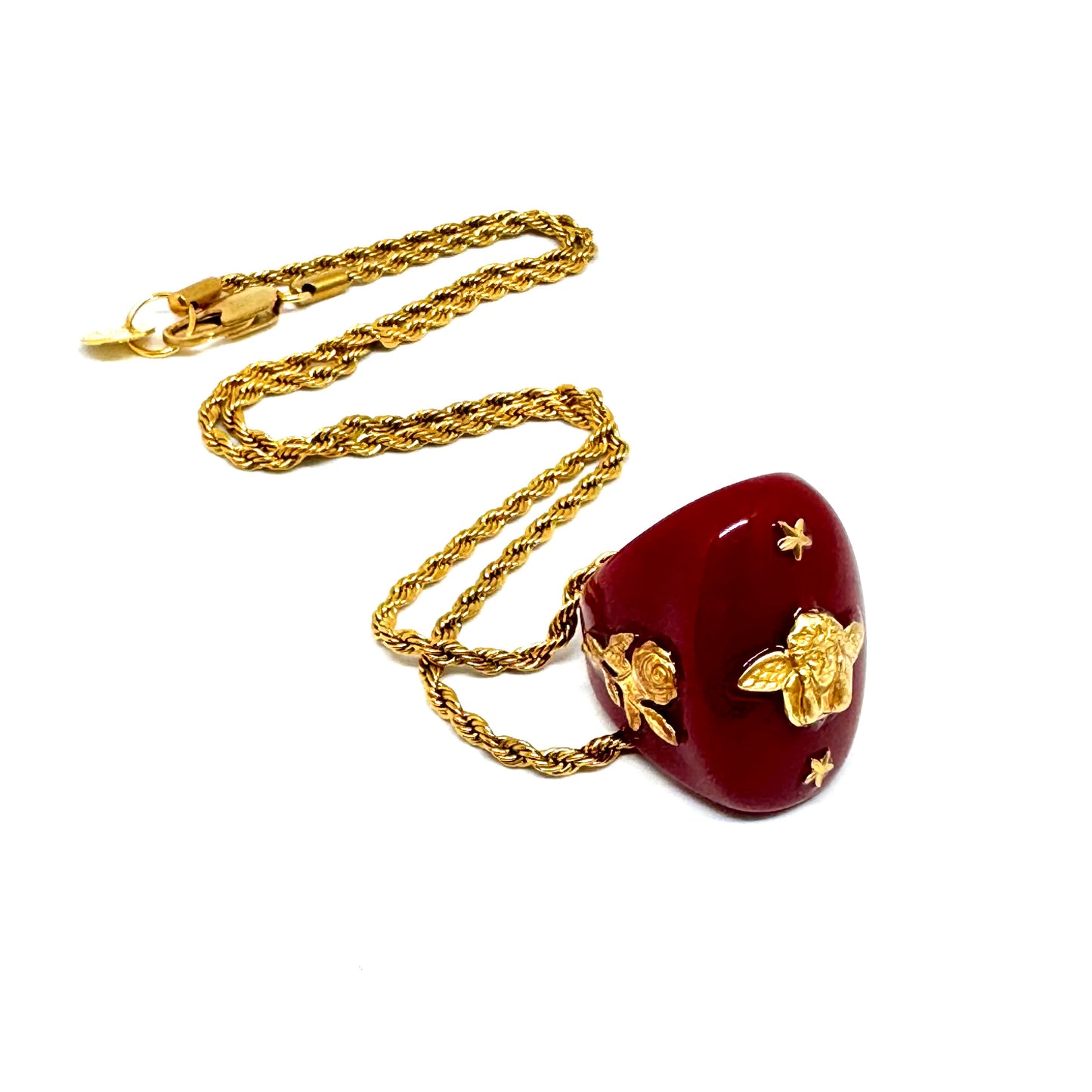 Collana Ring Putto Bordeaux