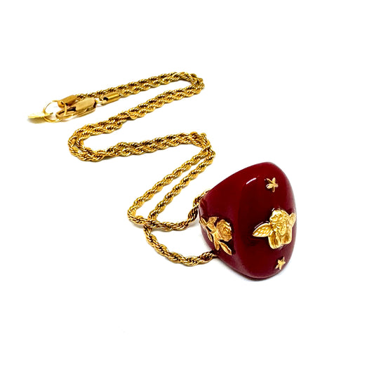Collana Ring Putto Bordeaux
