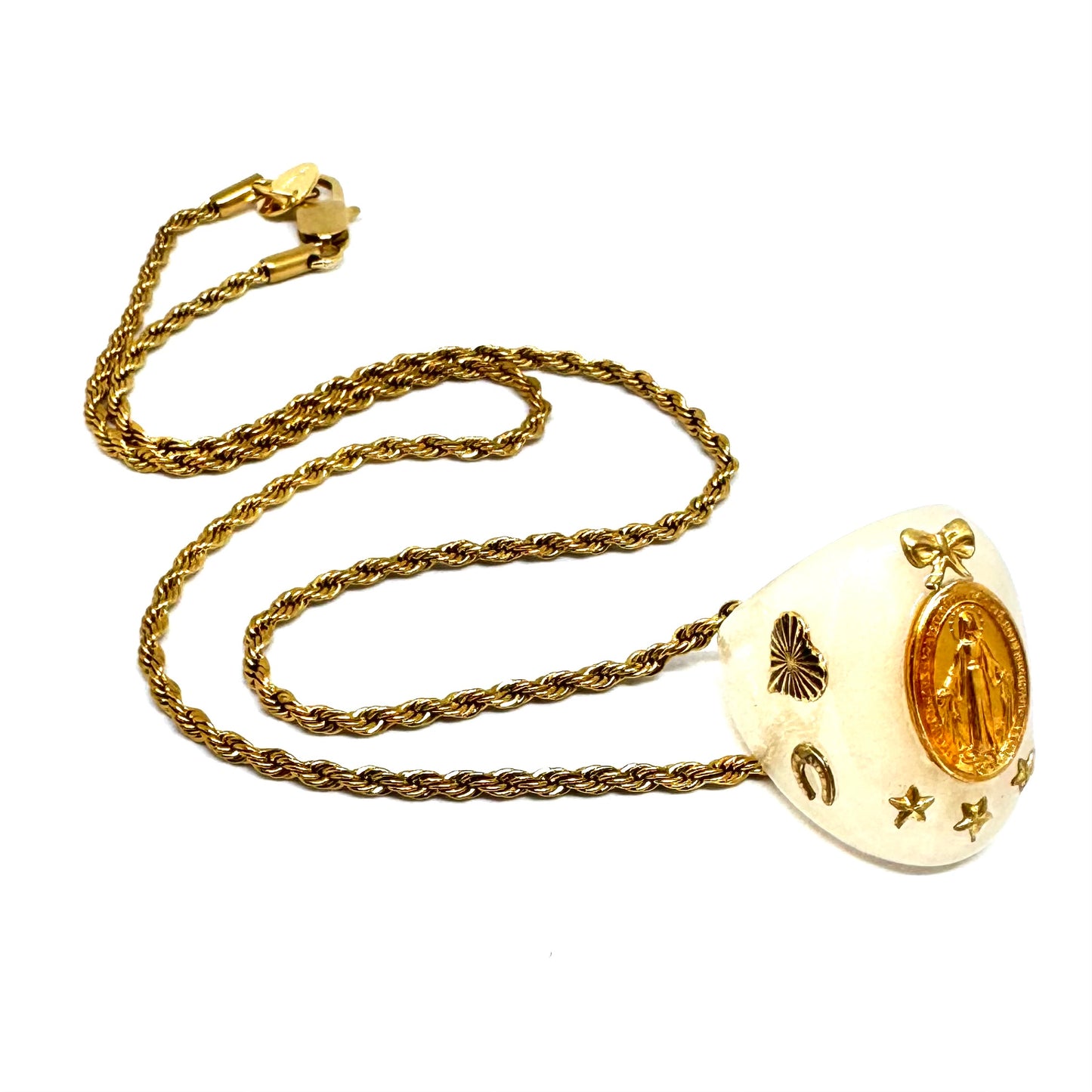 Collana Ring Madonnina Bianco