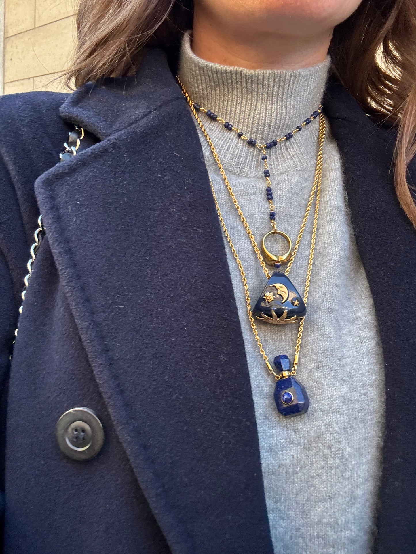 Collana Ring Astro Blu