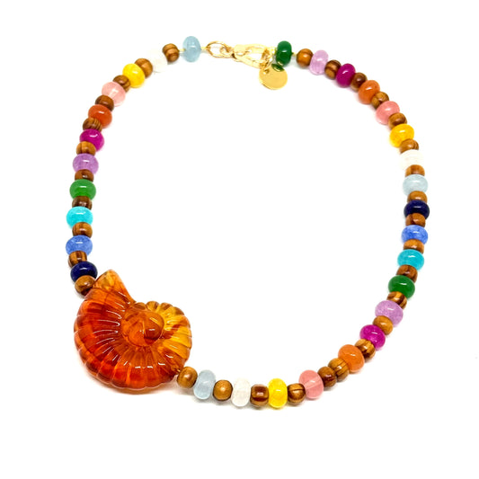 Collana Girocollo Nautilus Ambra