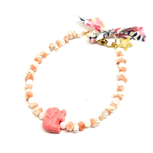 Bracciale Elefantino Rosa