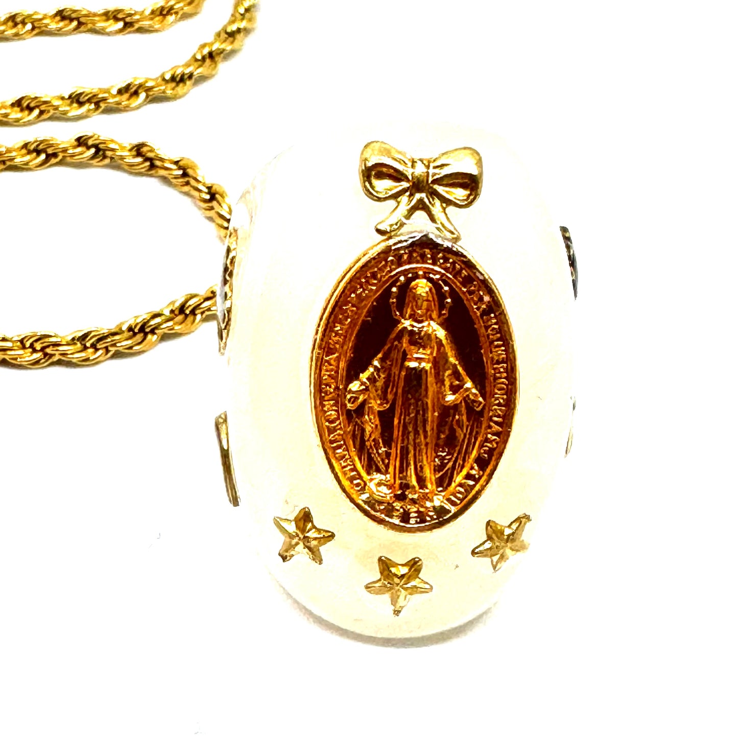 Collana Ring Madonnina Bianco