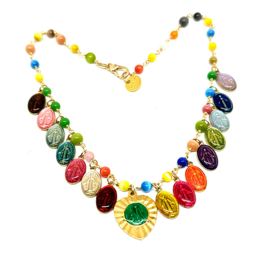 Collana Mini Rainbow Girl multicolor